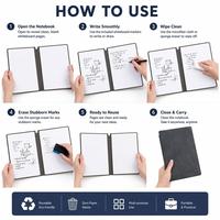 Gambar BITCBae A5 Papan tulis portabel Whiteboard Mini 6IN1 PU Leather - Dengan Spidol dan Kain Penghapus - Dark-Gray dari 76 RIDER & Logo Kota Cirebon 4 Tokopedia