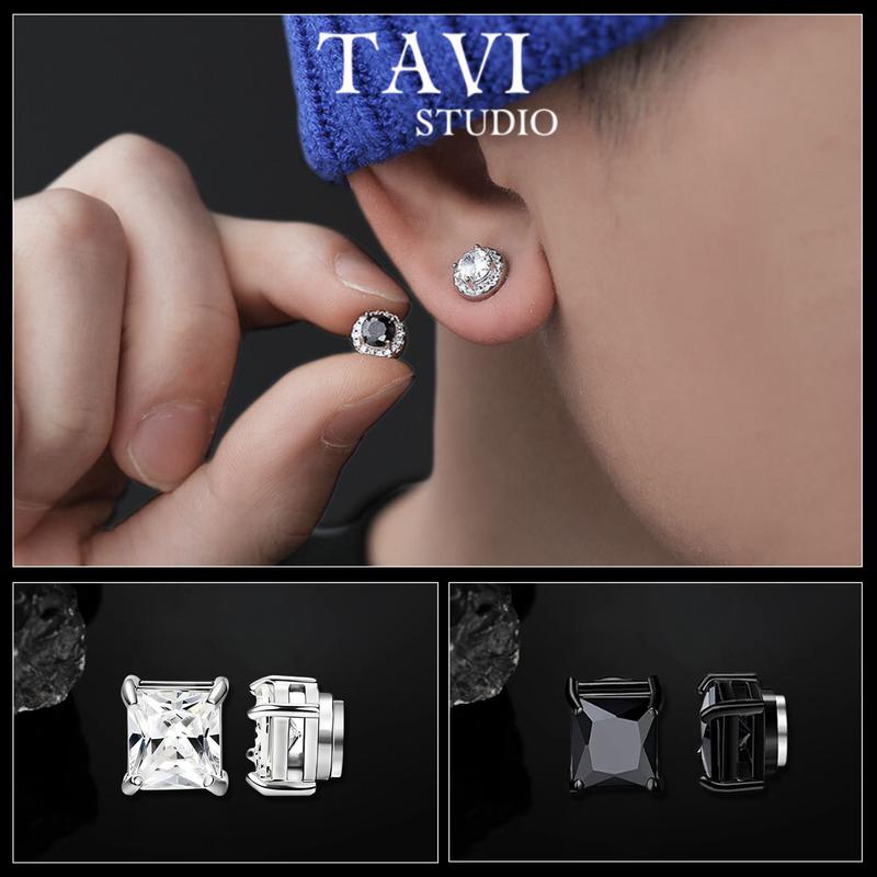 Mua là mê chê thì hoàn về Khuyên Tai Nam Châm Đá Bạc 1 chiếc Đá Đen Keri Phụ Kiện Thời Trang Cho Nam Nữ Unisex Đính Đá Zircon Không Gỉ Phong Cách Basic Hiện Đại Sang Trọng TAVI STUDIO Titan