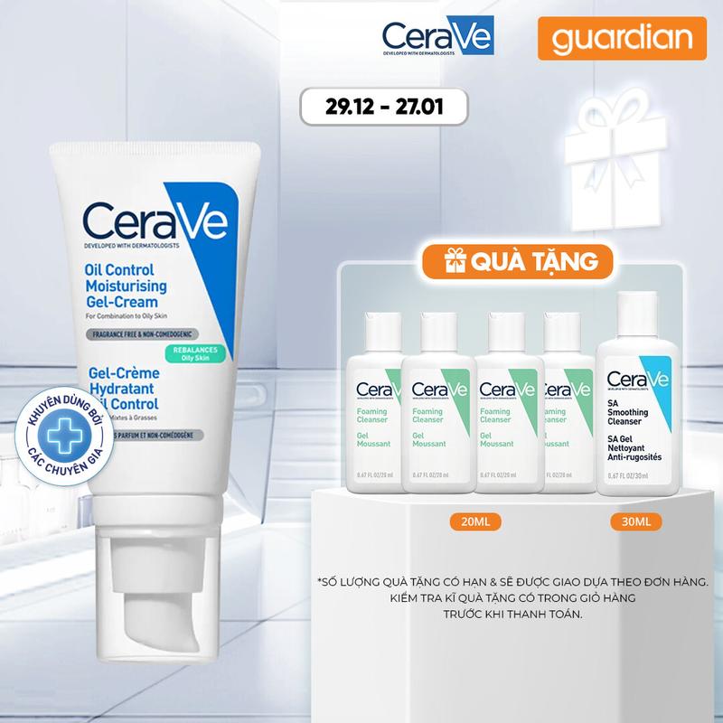 Kem Dưỡng Ẩm Kiềm Dầu Cho Da Dầu Và Da Hỗn Hợp CeraVe Oil Control Gel-Cream 52Ml | Guardian Việt Nam