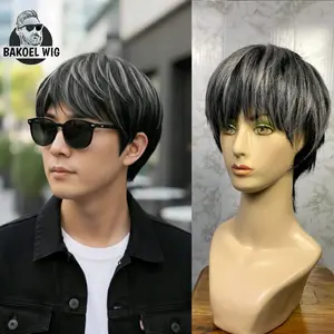 WIG PRIA KOREA RAMBUT PENDEK MODEL HIGHLIGHT DUA WARNA GAYA ARTIS REMAJA KOREA kode A1 HL Dewasa