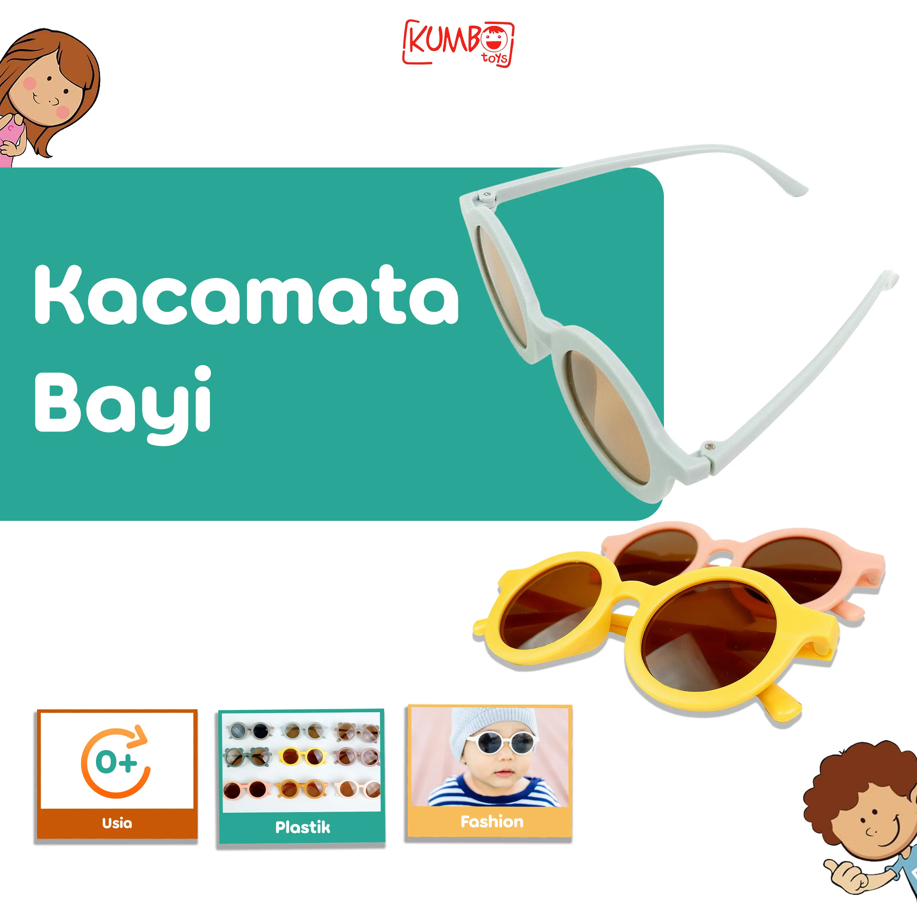 Kacamata Anak New Trend Fashion Anak Unisex Kacamata Hitam Untuk Anak Bayi