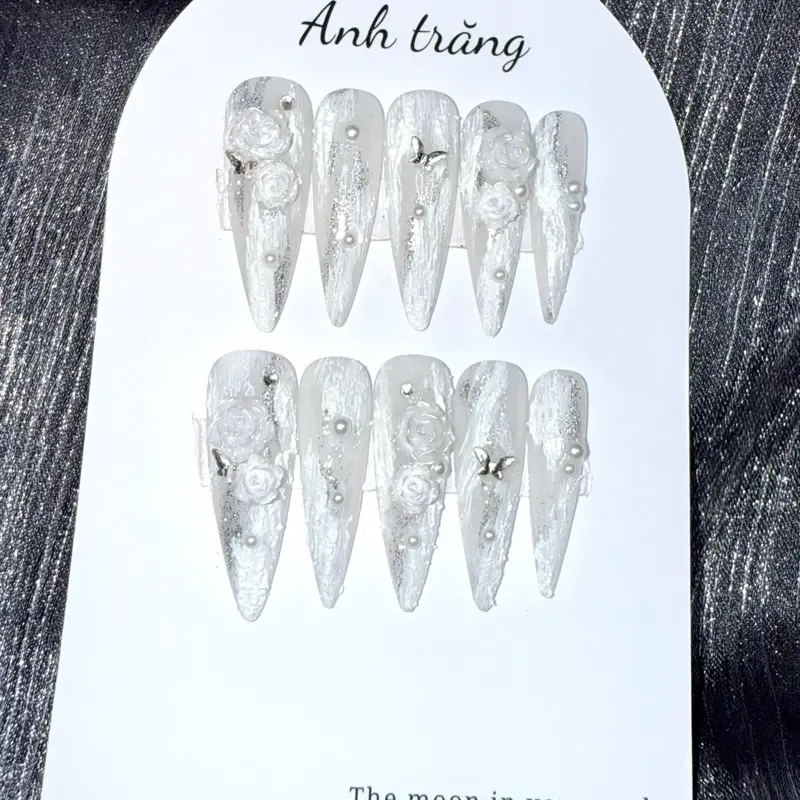 Nailbox thiết kế T237 nailbox nhũ flash mix hiệu ứng 3D Charrm hoa hồng với dâu