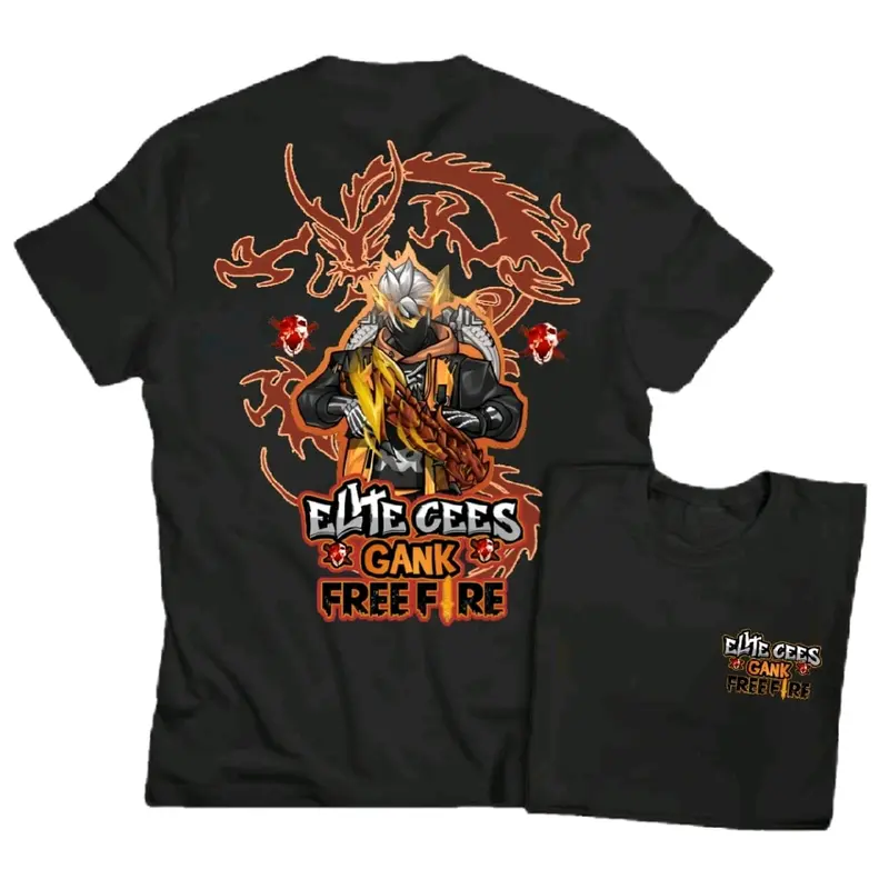 Kaos anak laki-laki dan perempuan gambar ff elite cs ak draco bundle naga orange / Baju atasan anak cewek cowok gambar ak draco bundle set naga fashion anak hitam putih 0