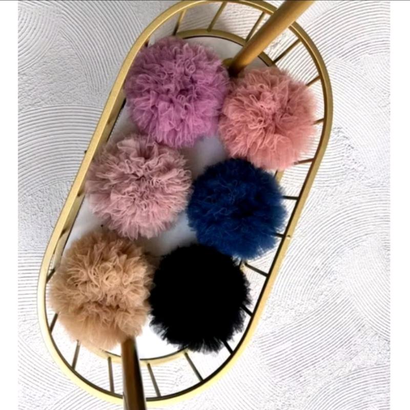 Ikat Rambut Cepol Scrunchie Tile Jumbo Standar Ringan - Model Terbaru Karet Random kream tulle ikat rambut & scrunchie 1