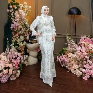 Dumma.id - One Set Pakaian Wanita Meika Set Skirt Ceruty Babydoll Mix Brukat Chantily Mix Renda Polyester Berfuring Setelan Mewah