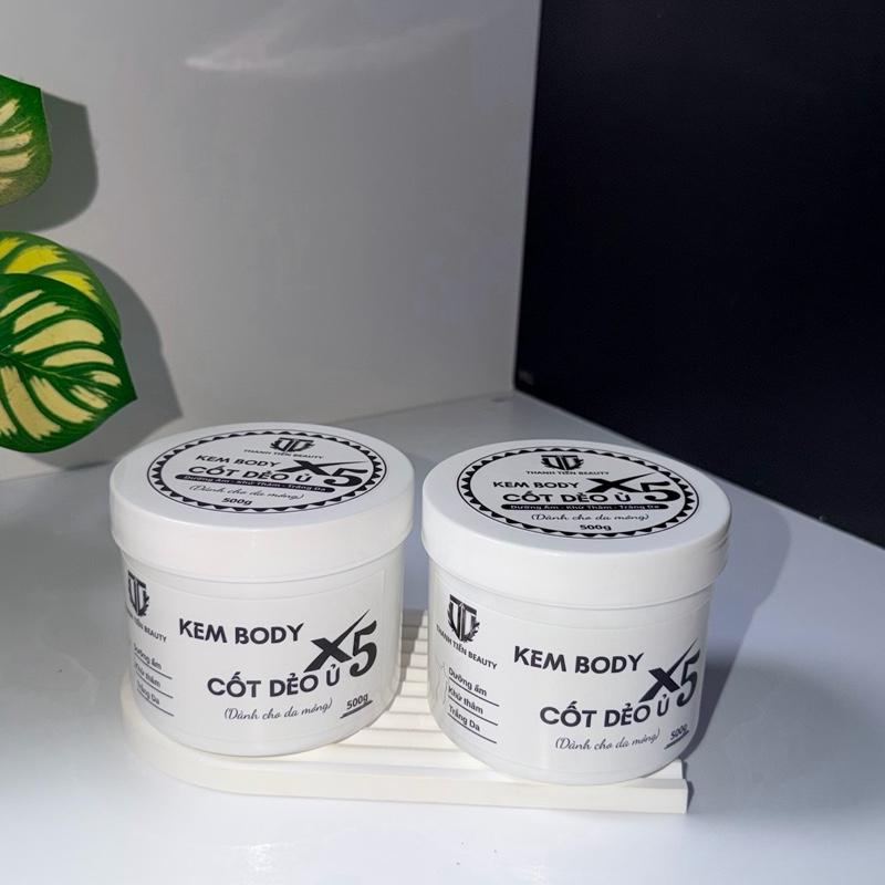   NEW 1000G  Kem Body Cốt Dẻo X5  Không tẩy  - Chuẩn công thức phôi xưa Tươm dầu vàng Khử da vàng da mỏng da yếu collagen Vitamin E Women 