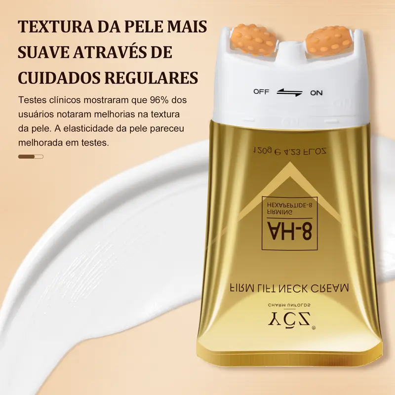 Product Introduction of YCZ Skincare creme para o pescoço, com um design exclusivo de rolo duplo em forma de V, reduz eficazmente as linhas finas no pescoço, ao mesmo tempo que nutre e hidrata para fortalecer a barreira cutânea. Adequado para todos os tons de pele. 7