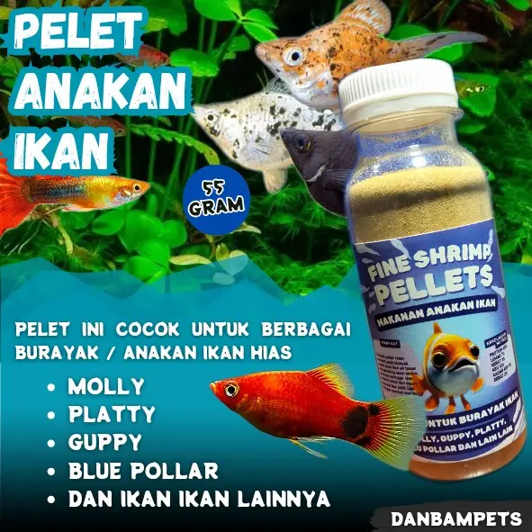 PELET HALUS MAKANAN BURAYAK IKAN HIAS GUPPY, MOLLY, PLATTY DAN LAINNYA 0