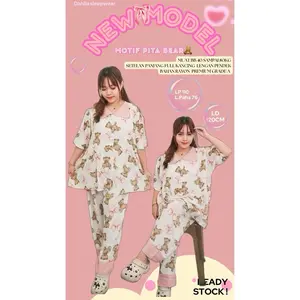 40-80kg LD120 Oneset Lengan Pendek Celana Panjang Kekinian Bahan Rayon Adem Awet