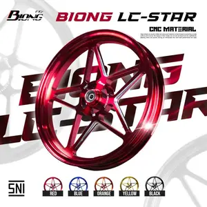 VELG BIONG LCSTAR LC STAR MODEL PALANG 5 BINTANG BEAT GENIO VARIO 110 125 150 SCOOPY FULL CNC TWO TONE PNP SNI
