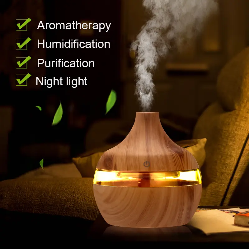 HUMIDIFIER AIR 300 ML PENGHARUM  RUANGAN DIFFUSER PEWANGI KAMAR PARFUM AROMA TERAPI RUANG Putih Remote 4