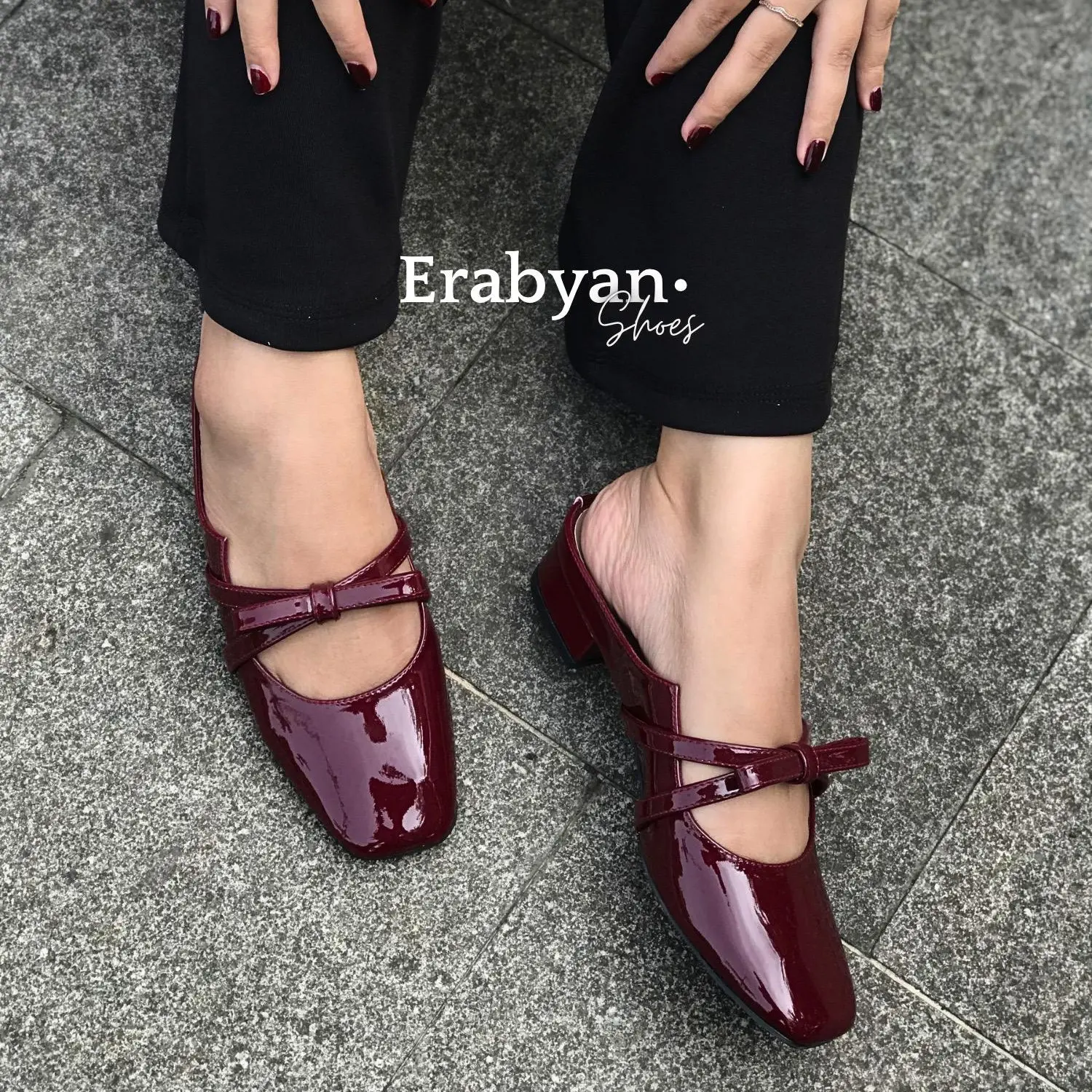 Erabyan Shoes - Zea Sepatu Mules Heels Wanita | Hak 3 cm