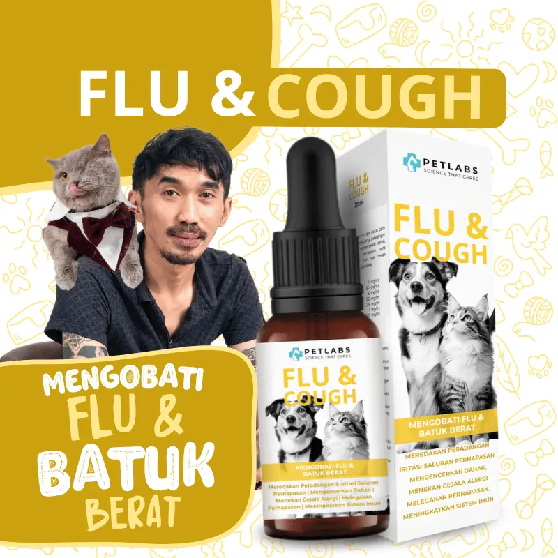 Petlabs Flu & Cough Obat Flu Berat Batuk Bersin Susah Sembuh Demam Ampuh Kucing Anjing 20ml