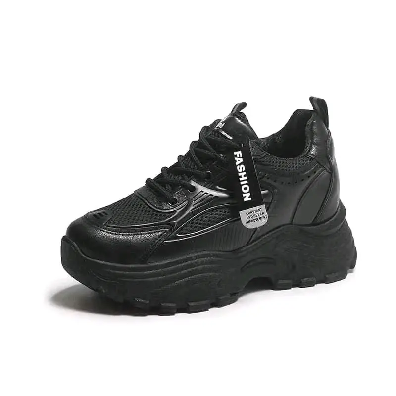 sepatu sneakers wanita korean style sepatu sekolah full hitam putih wanita Casual