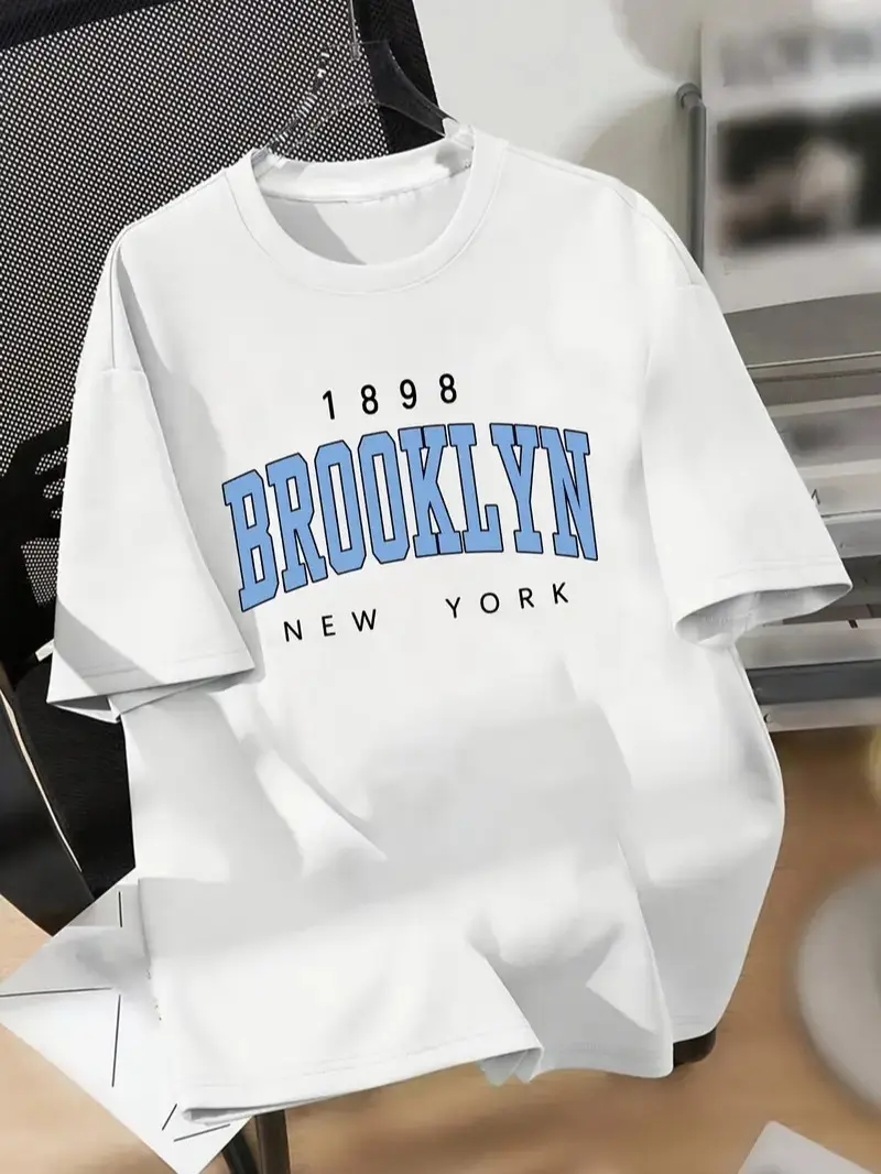 Kaos Unisex Lengan Pendek Motif BROOKLYN - T-Shirt Distro Pria Wanita Katun Combed Cowok Baju Atasan Nyaman