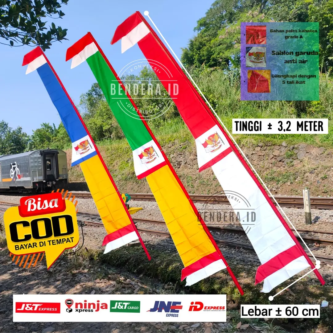 BENDERA UMBUL UMBUL BANDIR TINGGI 3,2 METER Kain