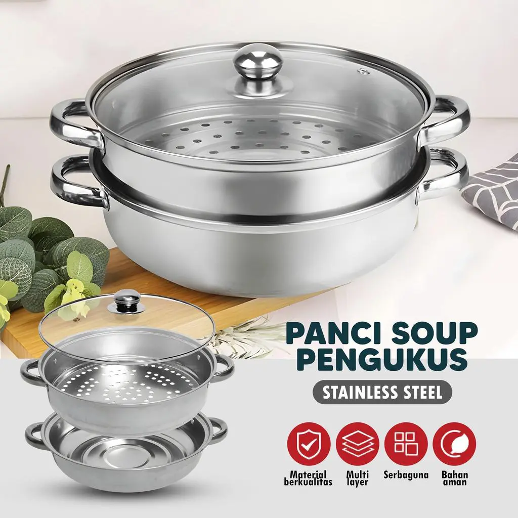 COD PANCI KUKUS 2 TINGKAT STEAMER STAINLESS STELL FREE ONGKIR