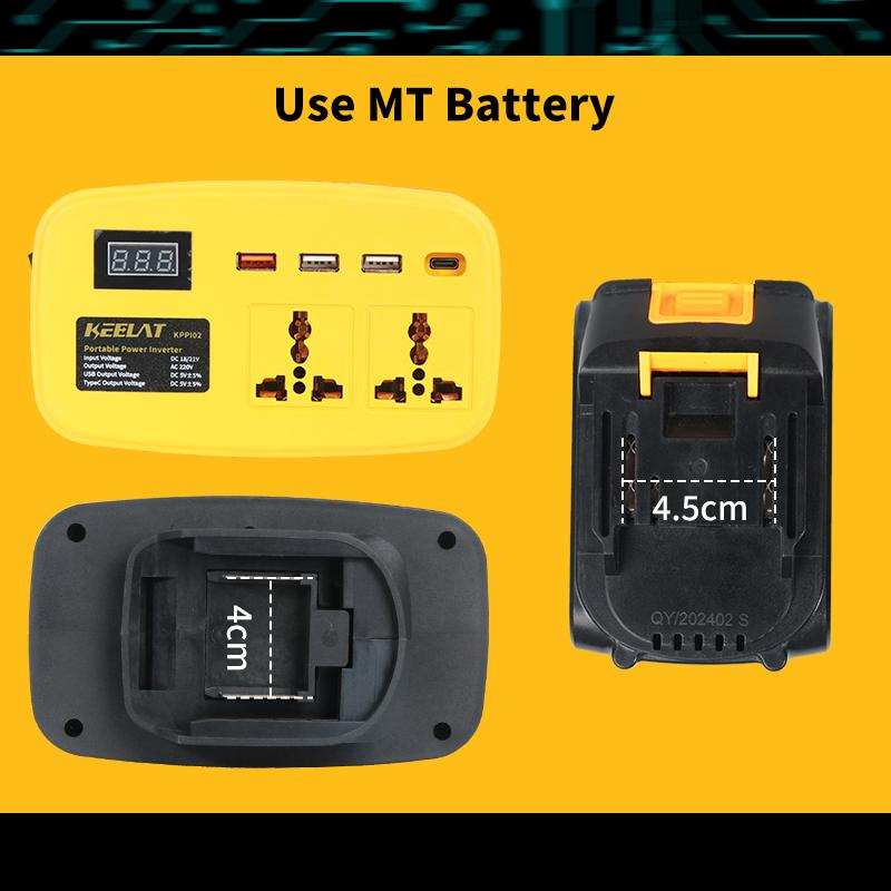 KEELAT  Inverter LXT DC18V/21V ke AC220V 20V  Makita soket konverter 150W daya multifungsi Pengisi daya DIY KPPI02