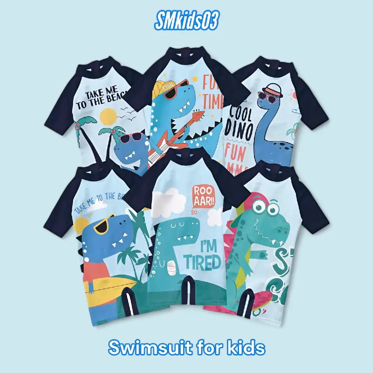 Baju renang anak laki-laki & perempuan 1-10 tahun motif cute dino all items atasan renang anak cowok & cewek terlaris Bayi