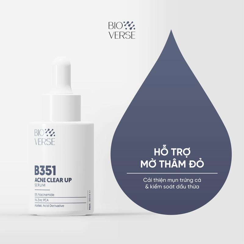 Tinh chất B351 Acne Clear Up Bioverse Hỗ Trợ Giảm Sưng Đỏ, Mờ Thâm Và Hỗ Trợ…