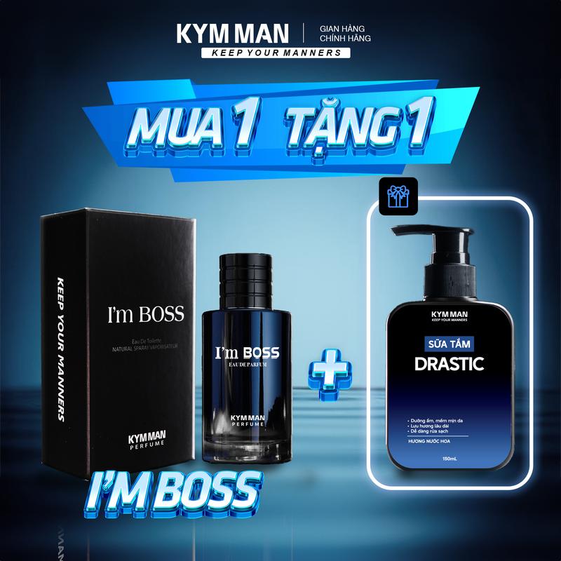   MUA 1 TẶNG 1  Nước Hoa Nam Cao Cấp I’m BOSS 30ml -TẶNG Sữa Tắm Nam Hương Nước Hoa KYM MAN Perfume 