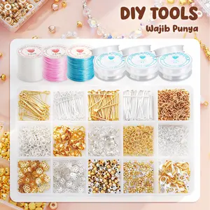 Promo Alat Bantu DIY Aksesoris – Tali Elastis, Jarum Manik & Perlengkapan Handmade untuk Gelang, Kalung dan Craft