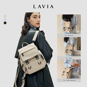 LAVIA Backpack Tas Ransel Wanita Sekaligus Selempang 3 in 1 Waterproof Tas Selempang dan Tas Ransel Banyak Kantong Kapasitas Besar Tali Adjustable Tahan air dan anti noda Cocok untuk Traveling Sekolah dan Kerja