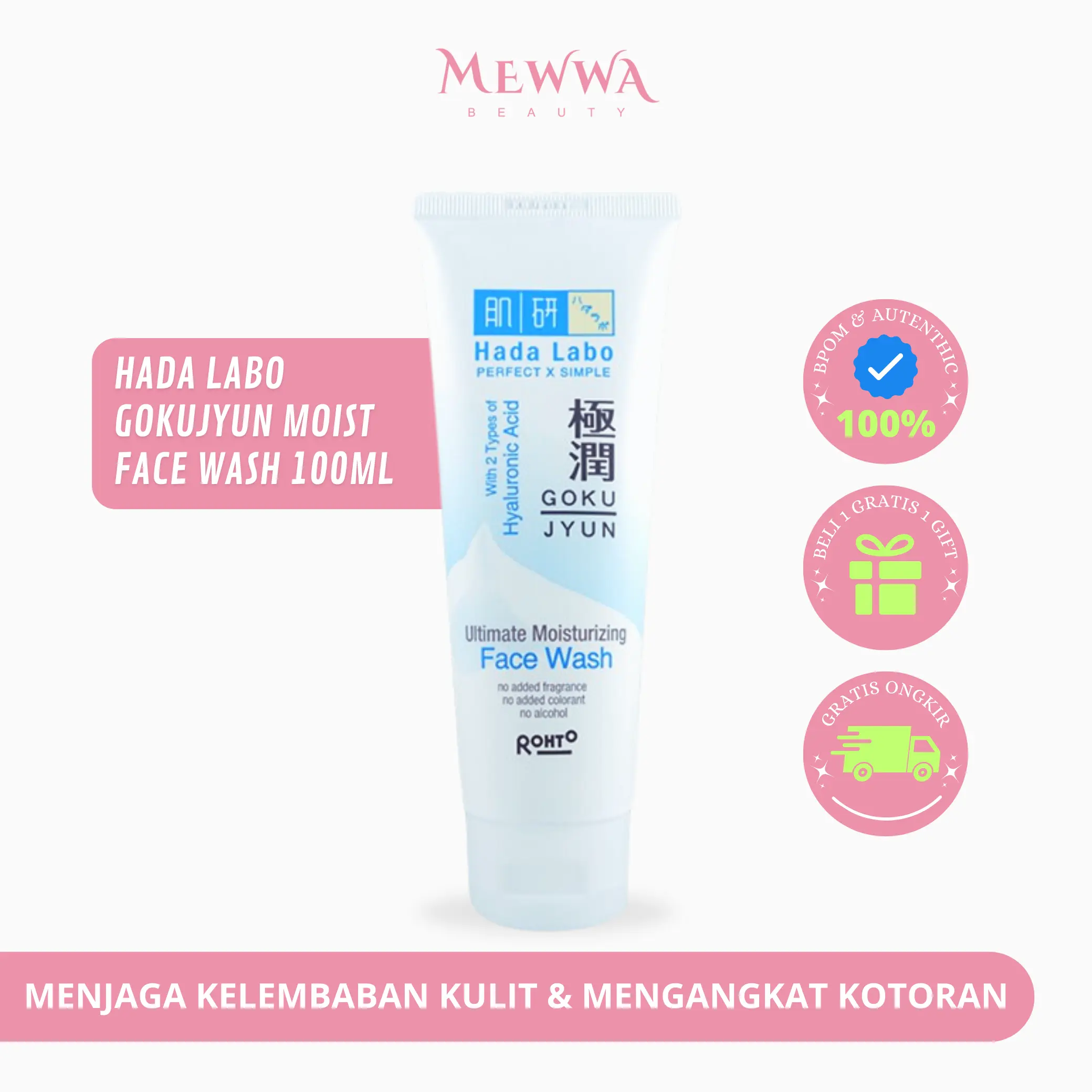 [ FREE ONGKIR ] Mewwa Beauty - HADA LABO Gokujyun Ultimate Moist Face Wash 100ml - Pembersih Wajah Original BPOM
