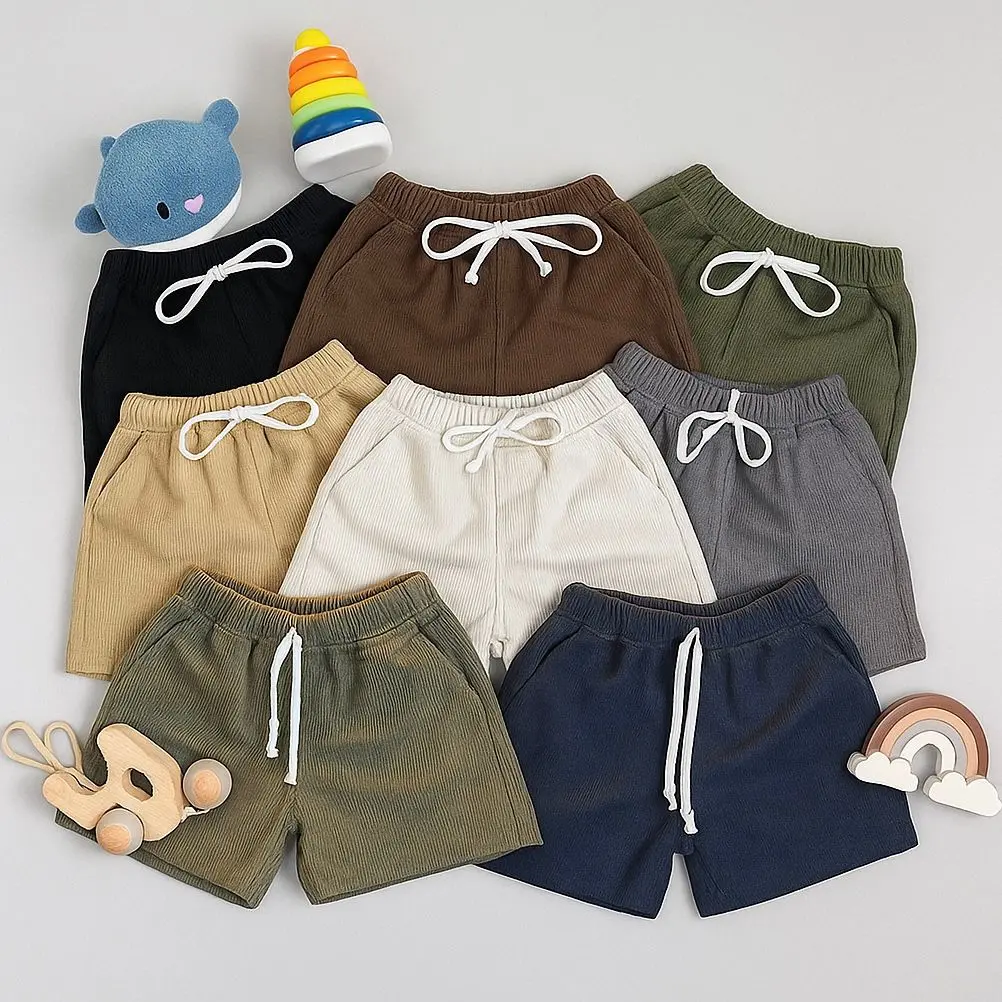 100K 4 PCS Celana Pendek Corduroy Anak-Anak Umur 1-10 Tahun Unisex Broadshort Corduroy