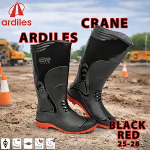 SEPATU BOOTS ARDILES CRANE HTAM MERAH ANTI SLIP