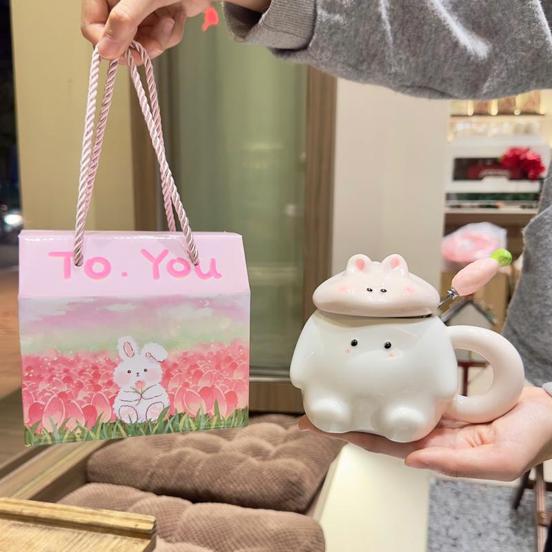 Cốc sứ ly sứ hình động vật dễ thương 400ml quà tặng sinh nhật tặng bạn gái DWB-01