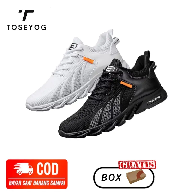 Toseyog 005 Sepatu Top One pria, Sepatu Cowok Keren! Sepatu pria! Sepatu olahraga! Shoes White (Putih) EUR 39
