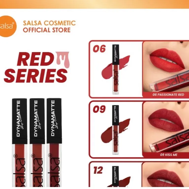 SALSA Dynamatte Lip Cream/Matte Long Lasting. paket make 1 set lenfi cosmetic 5