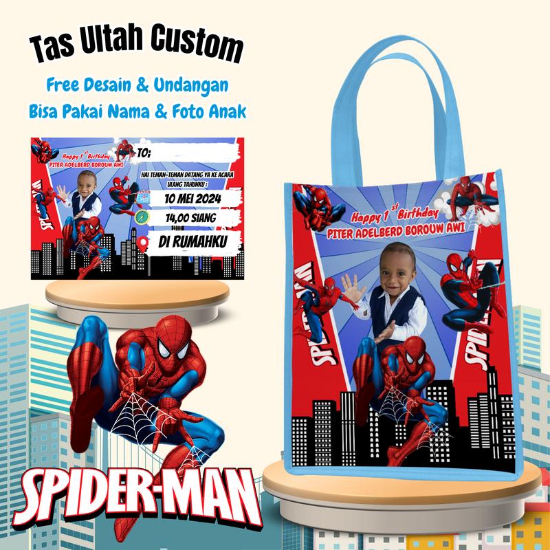Product Introduction of 50 Tas Free Cetak Undangan Anak Cewek Cowok Muat Snack Karakter Kartun Kain 14