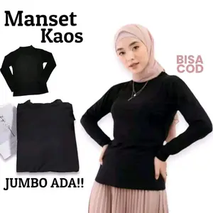 Manset Baju Wanita Lengan Panjang Polos Bahan Spandex - Manset Daleman Baju standar dan Jumbo Dalaman Spandex