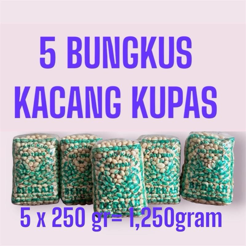 5 bungkus Kacang Kupas Asli Tuban 250g x 5 Bungkus - Total Berat 1,250g - Goreng, Food, Mete, Kering, Snack, Cemilan Bawang Makanan Camilan Mede 2