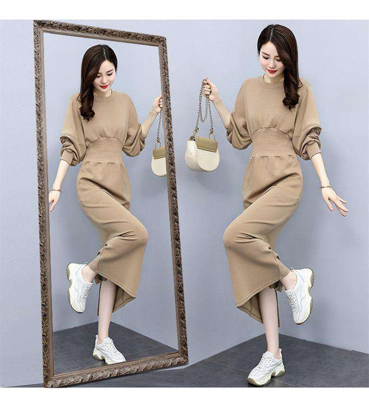 Product Introduction of Váy Len, Cao Cấp, Ôm Sát Eo, Thanh Lịch, Thích Hợp Cho Mùa Đông, Váy Bó Sát Phong Cách Thường Ngày Màu Trơn Cổ Tròn, Tay Dài, Váy Sang Trọng 7