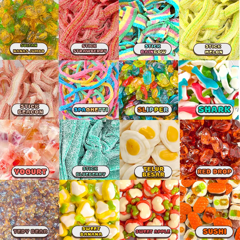 Magic Jellys - Permen Jelly Gummy 1kg Halal Cemilan Asem Manis Jeli Toples Yupi Mix Kiloan Candy Food Snack Makanan Jajanan Jeli 3