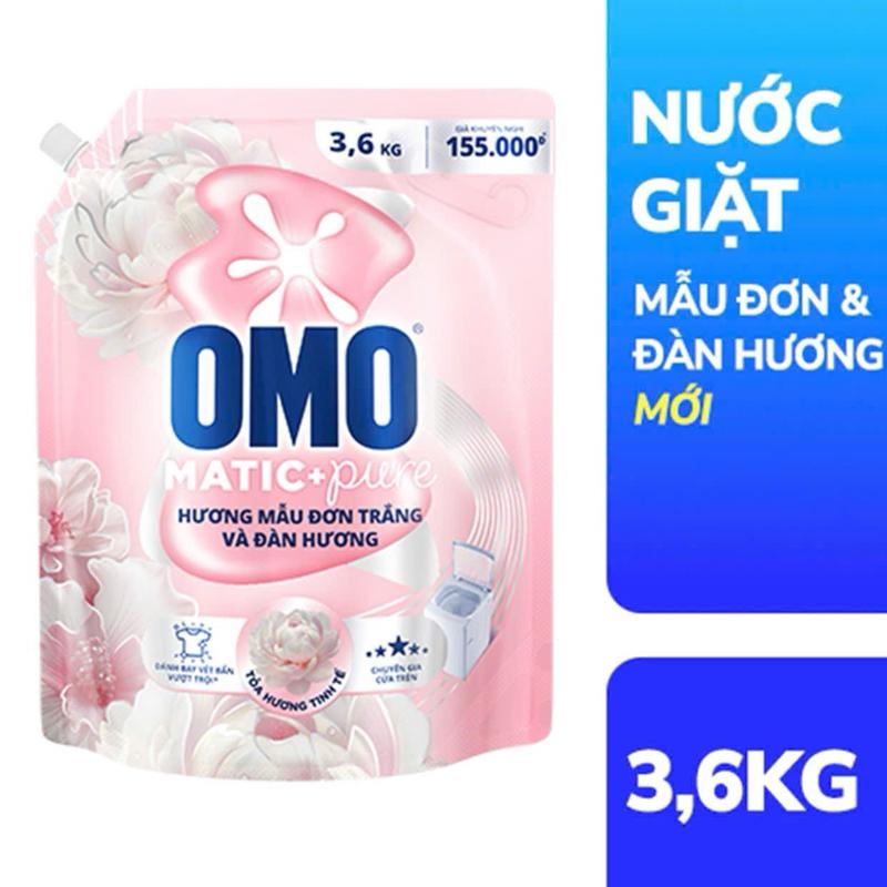 OMO Nước giặt Matic pure 3,6kg - Hương Mẫu Đơn Trắng & Đàn Hương Mới - Sản phẩm giặt sạch hiệu quả xả comfort xả quần áo chanh không gây dị ứng xitbep