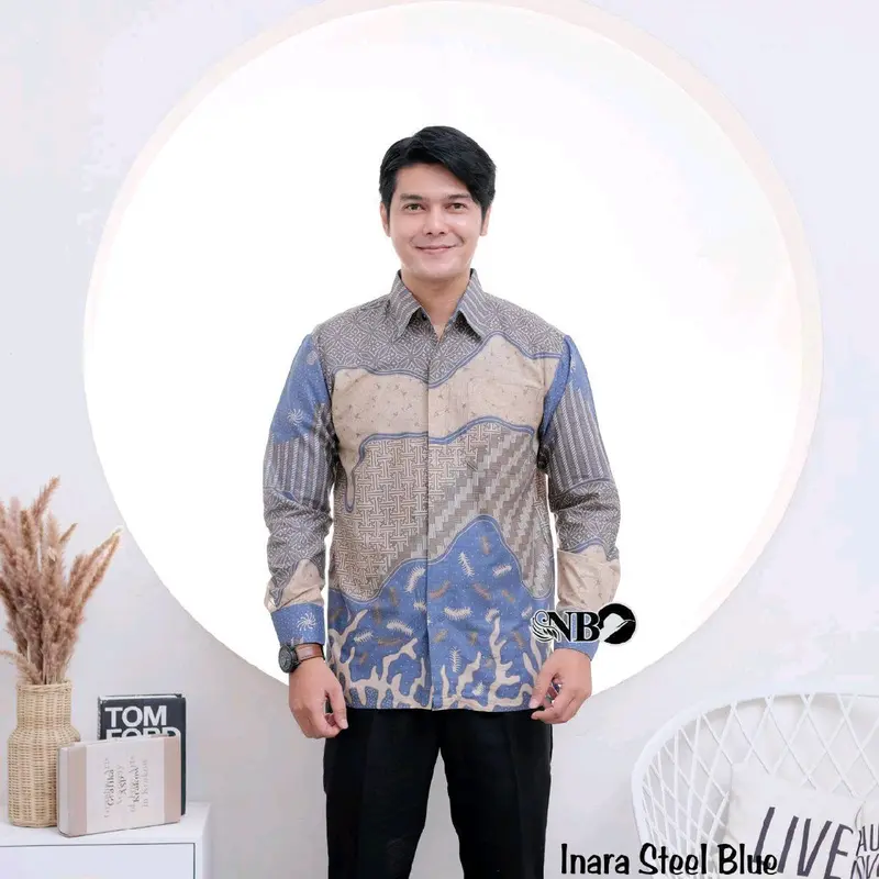 ATASAN BATIK PRIA. KEMEJA BATIK WARNA BIRU/BLUES 3