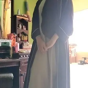 ZARQA - Luna Gamis | Abaya Two Tone dua warna Airflow Crinkle List Bisban Polos Wanita Muslim Turki Dewasa Lebaran Mewah Pesta Kondangan Hitam abaya syar'i remaja abaya santri Dress Maxi  Syari