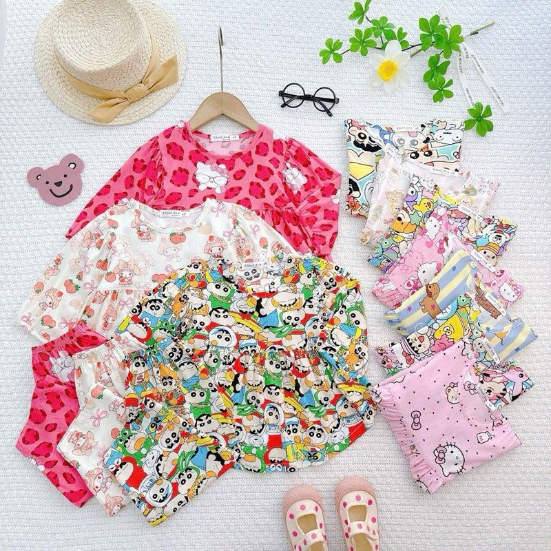 KA163- Đồ Bộ Tole Lanh Khánh An Baby Cho Bé Gái Dáng Babydoll Size 8-42kg