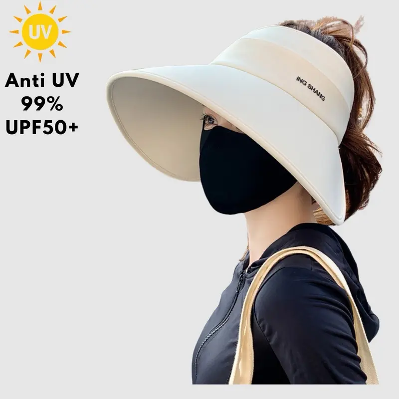 Topi Wanita Melindungi Seluruh Bagian Wajah dari Sinar Matahari UV Saat Aktivitas di Luar Ruangan 0