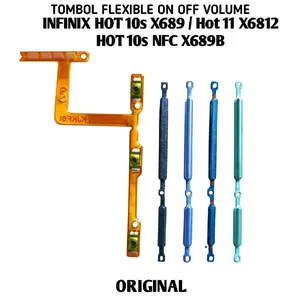 Tombol untuk  Infinix Hot 10s X689 / Infinix Hot 11 X6812 / Infinix XHot 10s NFC X689B original flexible on off volume luar dalam fleksibel power pengganti 1set