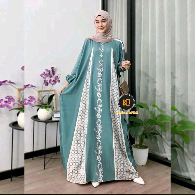 Terbaru Kaftan Rayon Jumbo Premium Gamis Kaftan Lebaran Mewah Baju Muslim Wanita Kaftan Elegan Adem Dan Nyaman 6