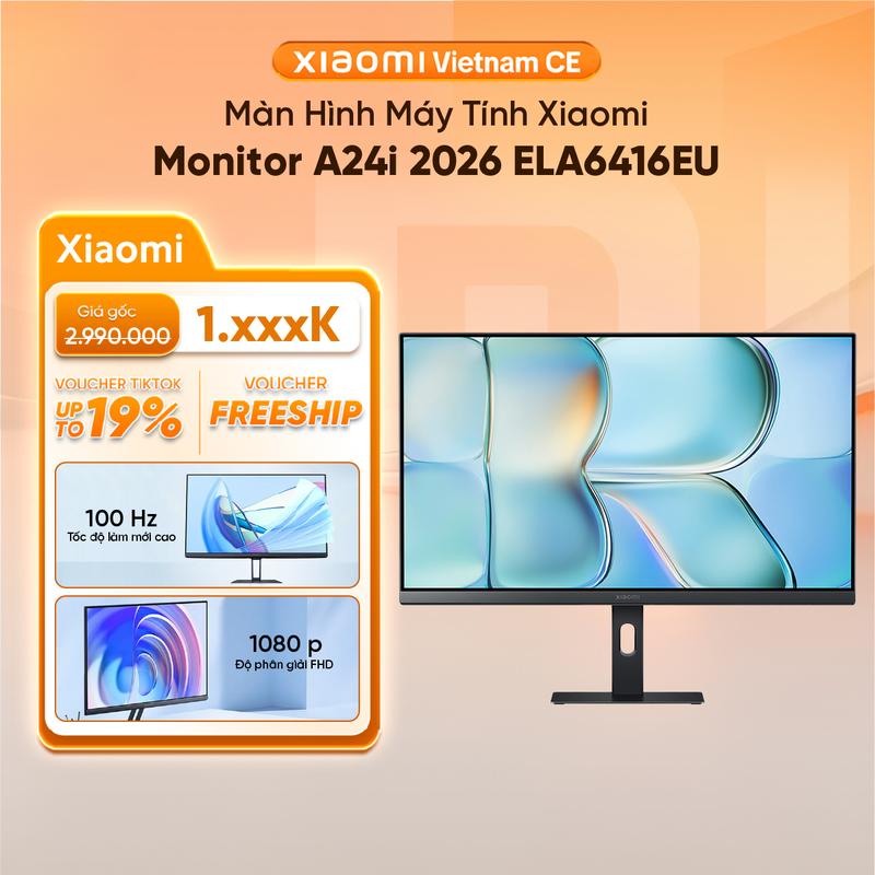Màn hình máy tính Xiaomi Monitor A24i 2026 ELA6416EU - Màn hình 23.8 inch Full HD - Tấm nền IPS - Độ sáng 300 nits