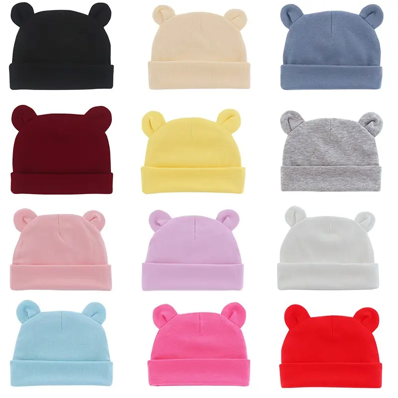 Newborn 0-12 Months Baby Hat Boy Girl Beanies Cute Ears Bonnet Infant Cotton Hats Warm