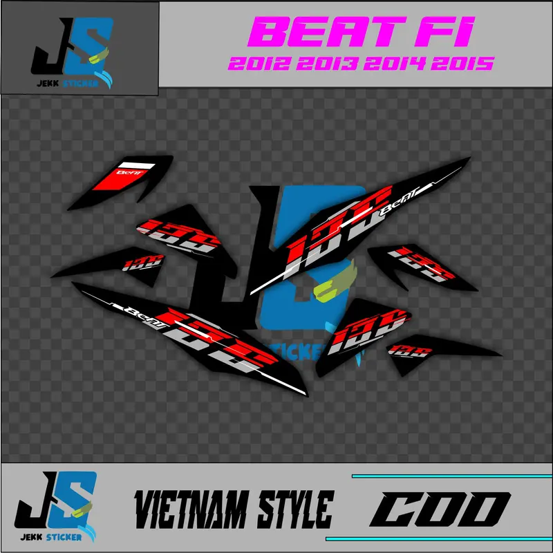 STRIPING SIMPEL HONDA BEAT FI DESAIN VIETNAM STYLE 04 NEW 125  SUDAH DICUTING TINGGAL TEMPEL 7