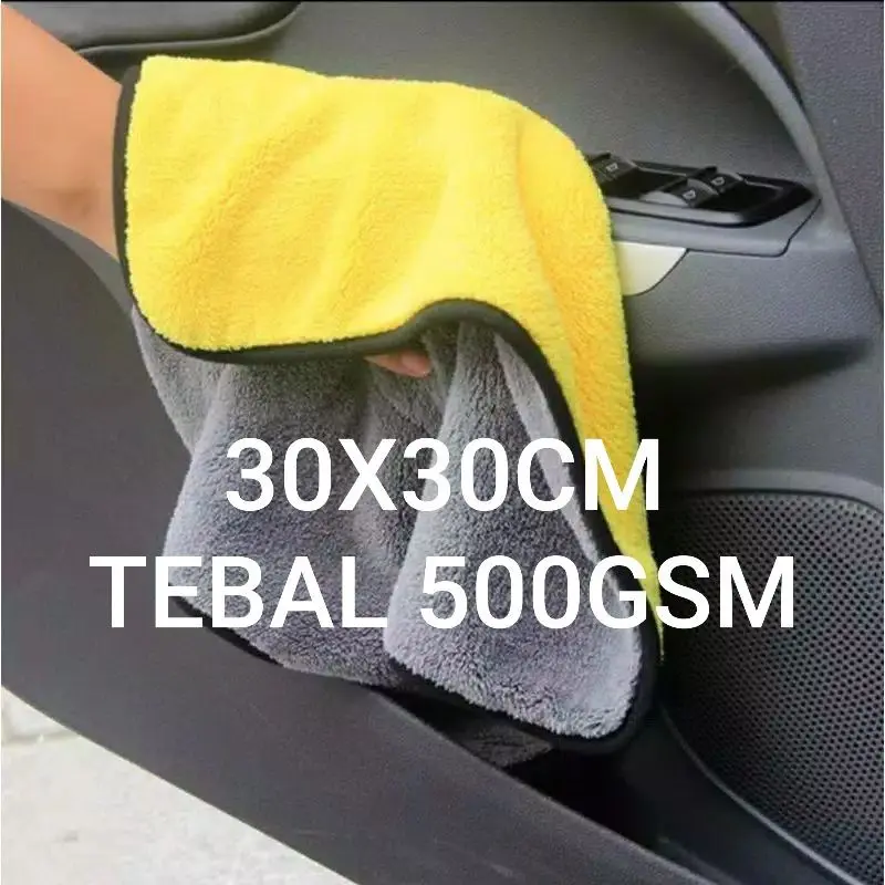 kain lap mobil halus tebal 500GSM 30x30cm lap microfiber mobil motor premium anti lecet