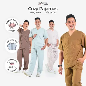 [BEST SELLER] Nyonya Piyama Oversized Cozy Pajamas Poly Bamboo Pria Set Celana panjang